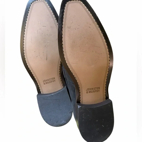 Johnston & Murphy Shoes Mens 11 Black Leather Bit Loafer Slip On Dress Shoe
